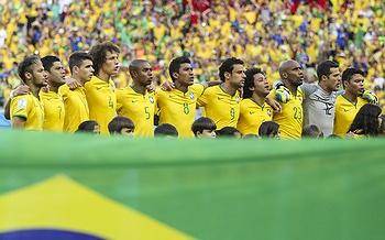 2014年FIFAワールドカップのサッカーブラジル代表チーム(2014年・対コロンビア戦)の画像