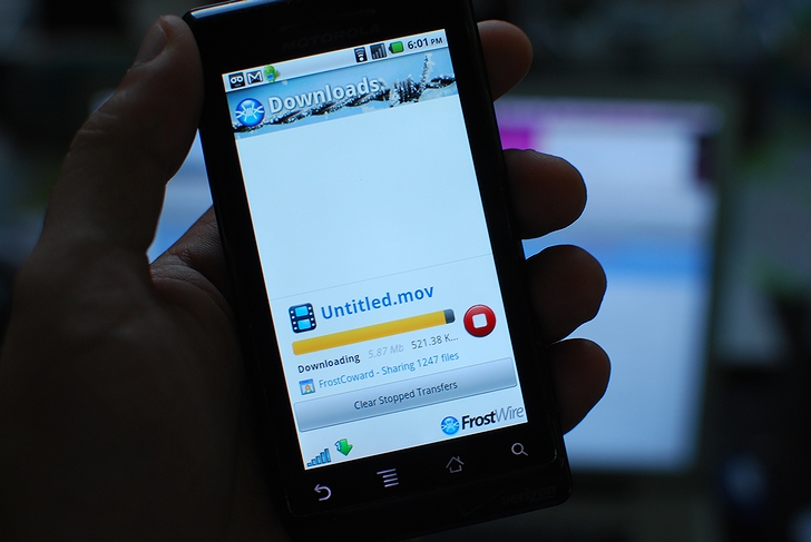 「Android」上に稼動する「フロストワイヤー」(2010年)の画像