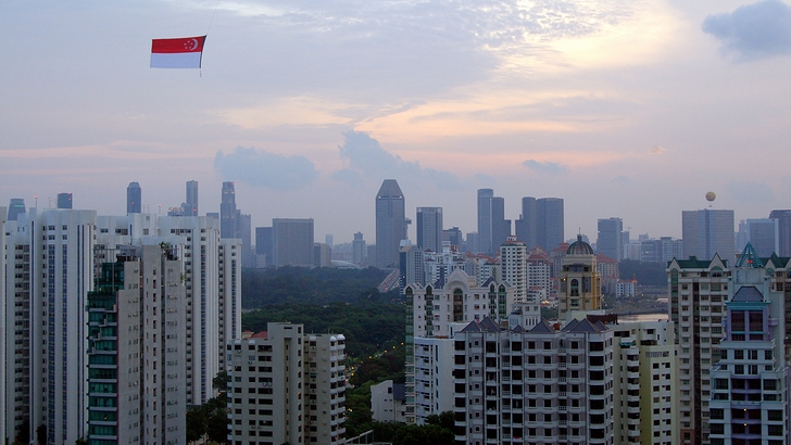 シンガポールの上空写真(2006年)