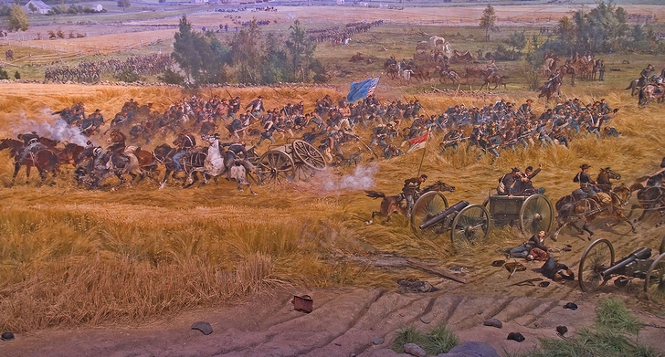 ポール・フィリッポトー作「ゲティスバーグの戦い」(1883年)の画像
