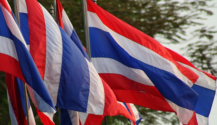 タイの国旗(2007年・チェンマイ)の画像
