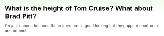 翻訳『トム・クルーズの身長って？あとブラッド・ピットは？』