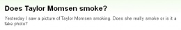 『テイラー・モムセンは喫煙者か？』