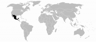 世界地図におけるメキシコとエルサルバドル